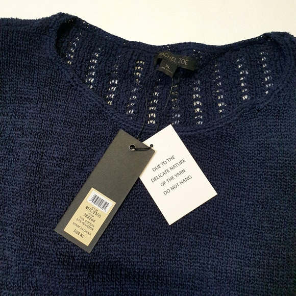 Rachel Zoe Navy Blue Pullover Sweater Size XL NEW - Picture 2 of 5